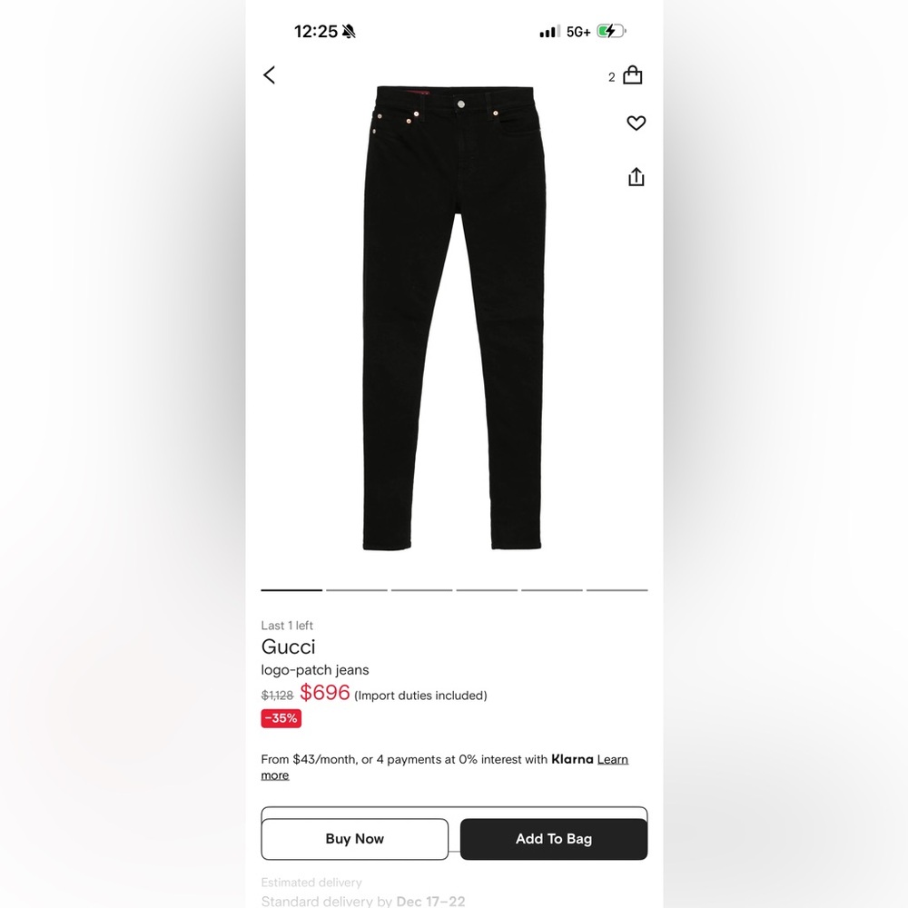 Gucci Women's Sleek Black Skinny Jeans